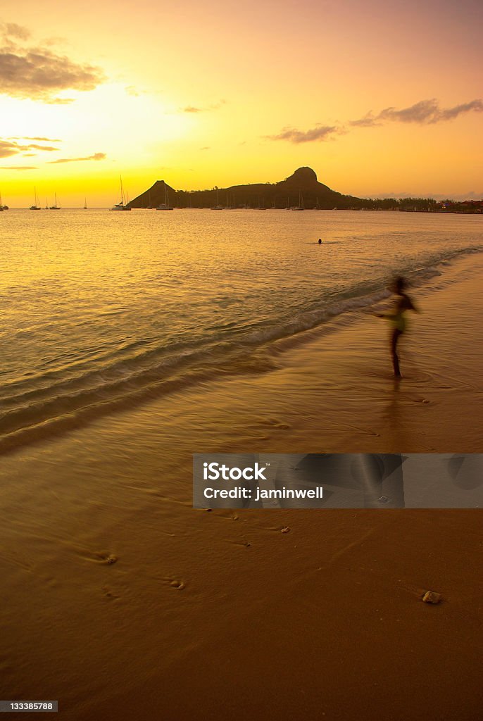 Saint Lucia; romantisches Reiseziel in der Karibik, den Sie auf Pigeon Island bei Sonnenuntergang - Lizenzfrei Bild-Ambiente Stock-Foto
