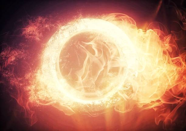 istock Illustration of a burning ring of fire 1333859804