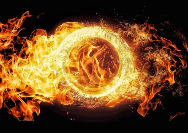 istock Illustration of a burning ring of fire 1333859806