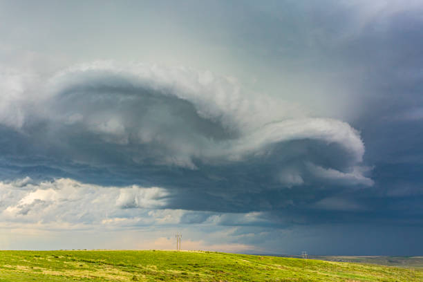 Close-up Unusual Severe Storm Cloud in Figure-Eight Knot shape