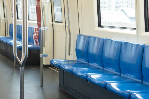 istock interior view of train with no commuter and empty seat 1333874601