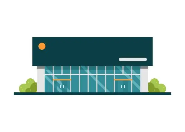 Vector illustration of Dealer building. Simple flat illustration.