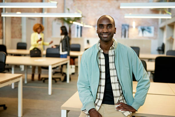 istock Casually Dressed Black Man in Industrial-Style Modern Office 1333877363