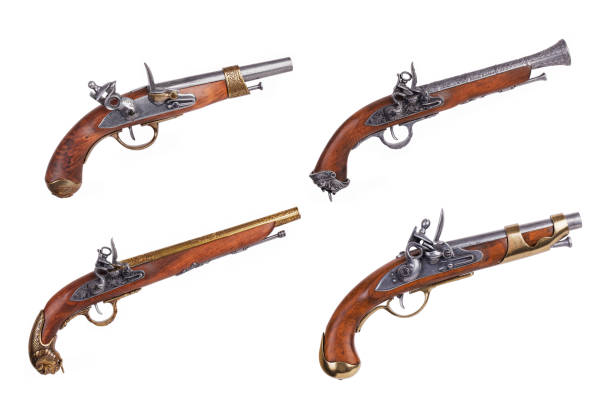 istock Imitation of ancient Spanish pistol with threaded metal 1333884956