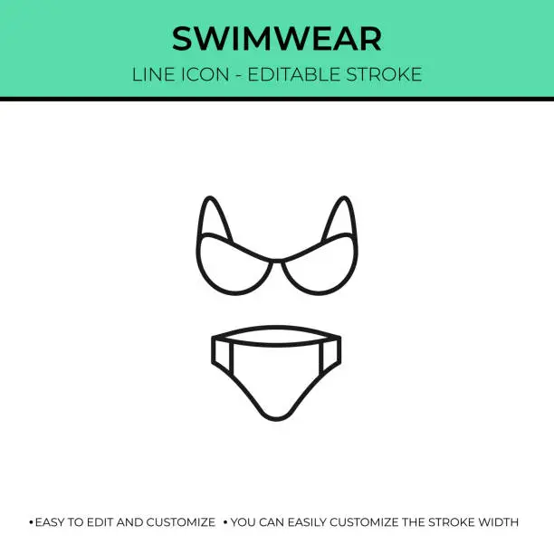Vector illustration of Swimwear Single Line Icon