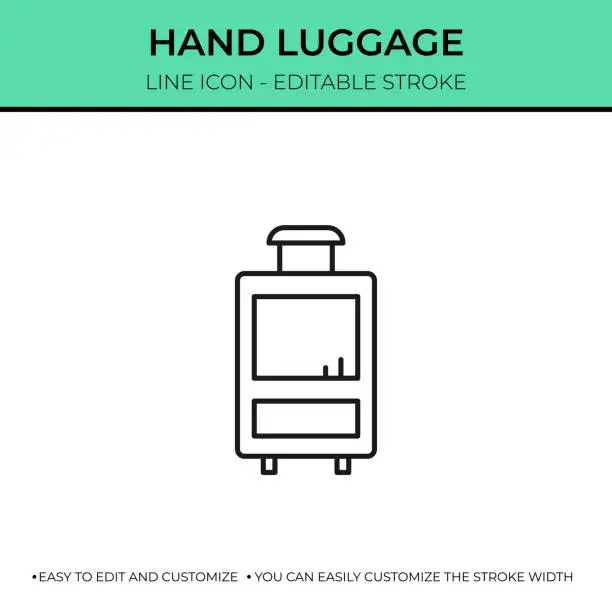 Vector illustration of Hand Luggage Single Line Icon