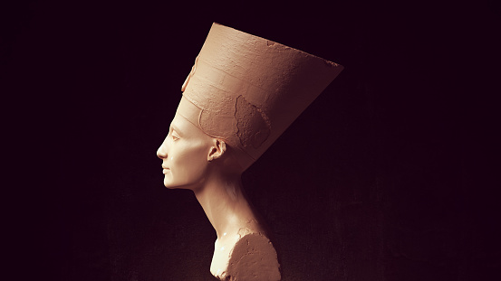 Nefertiti African Queen Ancient Egyptian Woman Young Princess Left View 3d illustration render