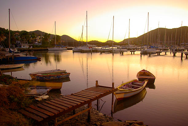 istock breathtaking Rodney Bay marina at sunset 133388744