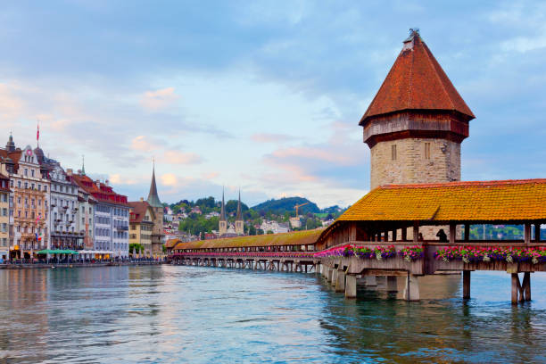 istock Chapel Bridge in Lucerne, Switzerland 1333889583