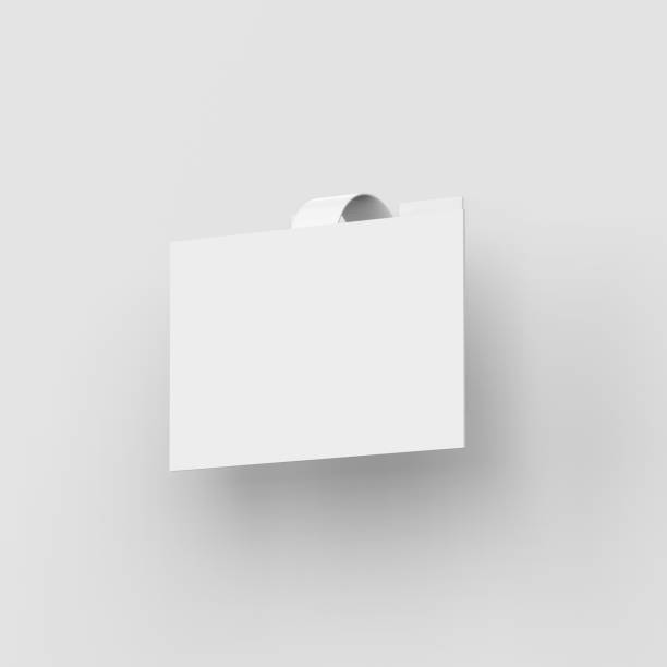 istock Blank white rectangular advertising PVC shelf Wobbler, mockup of plastic shelf dangler for shopping centres, 3d illustration 1333891070