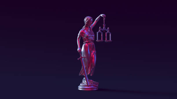 Silver Lady Justice Statue Antique Impartiality Judicial System Balance Blindfold judge Pink Blue Right