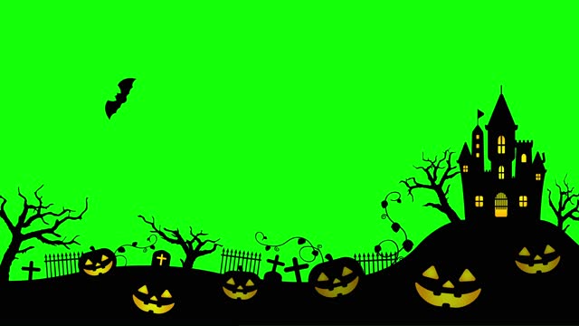 Halloween motif 4K animation movie (chroma key background)