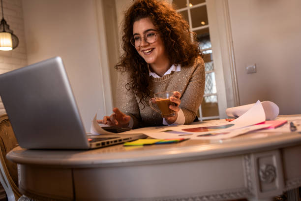 istock Young woman working at home. 1333895759