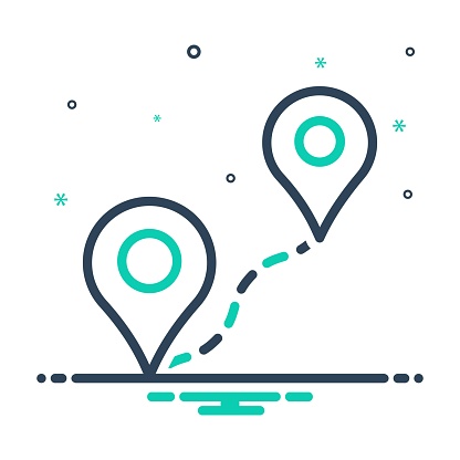 Distance Direction Symbol Distance Direction Stock Illustration - Download Image Now - Direction ...