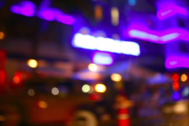 istock Blurred night colorful lights in Miami Beach 1333909419