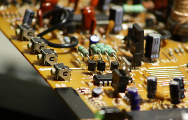 istock Components On Electronic Control Card Extreme Closeup Photo 1333910293