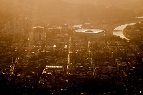 Aerial photography, flight over Bilbao.