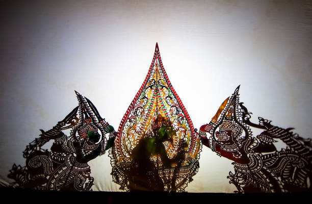 Traditional shadow play Traditional shadow play theatre, Malaysia. wayang kulit stock pictures, royalty-free photos & images