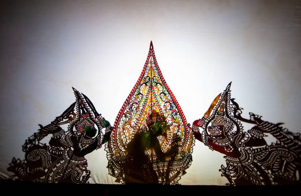 Traditional shadow play Traditional shadow play theatre, Malaysia. ramayana stock pictures, royalty-free photos & images