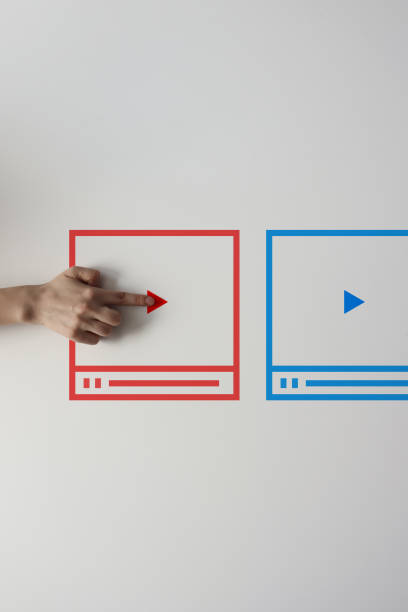 istock Video Marketing Concept.Hand pressing transparent red button 1333922228