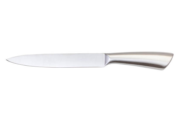 istock Stainless steel slicing knife isolated on white with clipping path. 1333924945