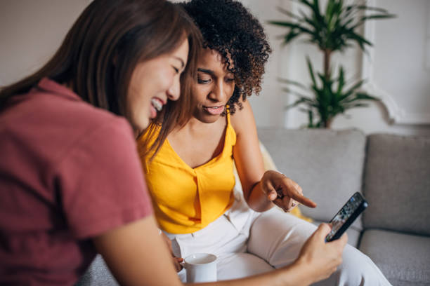 istock Two women relaxing at home 1333928723