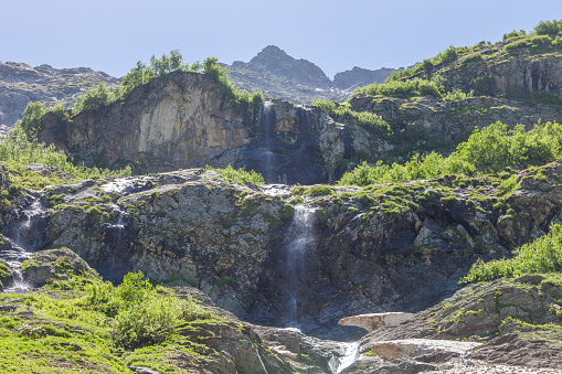Sofia waterfalls, Arkhyz, Karachay-Cherkessia landscape. Russia