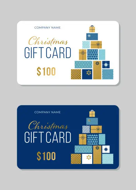 Vector illustration of A Christmas Gift Card template.