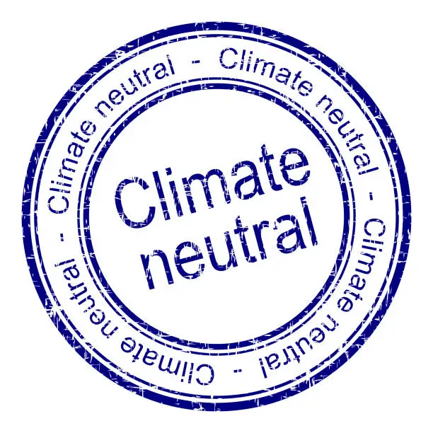 Photo of Climate neutral rubber stamp - illustration