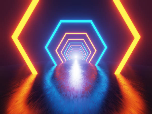 istock Sci-Fi Corridor tunnel neon lights 1333936390