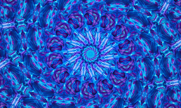istock Smart blue circular ornament in the form of a stylized flower. Kaledoscope pattern for manufacturing of packaging, scrapbooking, gift wrapping, books, booklets., alboms. 1333938060