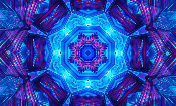 istock Smart blue circular ornament in the form of a stylized flower. Kaledoscope pattern for manufacturing of packaging, scrapbooking, gift wrapping, books, booklets., alboms. 1333938101