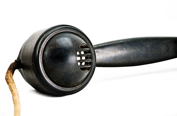 old vintage phone handset hanging