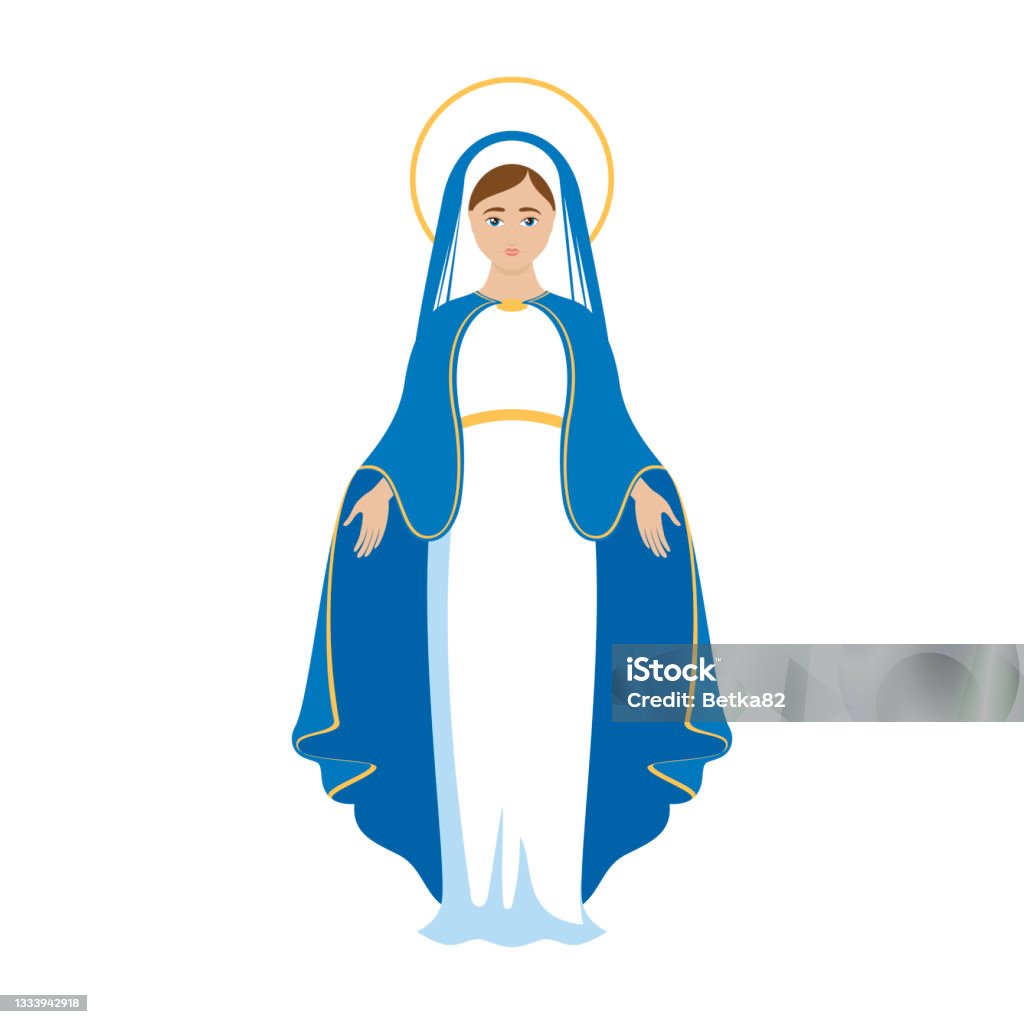 Aveia Virgem Maria ícone vetor - Vetor de Virgem Maria royalty-free