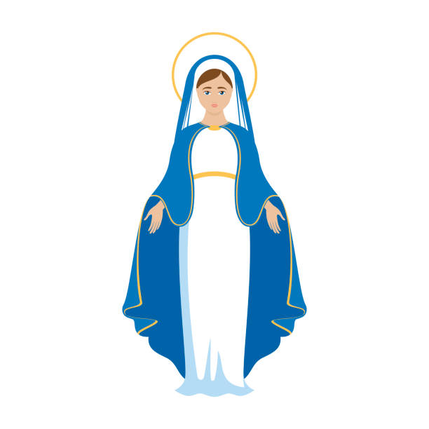ilustrações, clipart, desenhos animados e ícones de aveia virgem maria ícone vetor - gloria maria