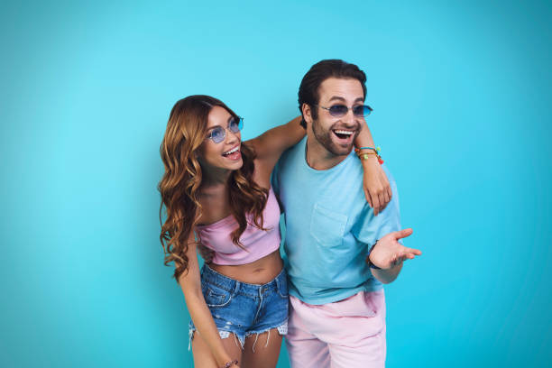 istock Beautiful young smiling couple having fun 1333948463
