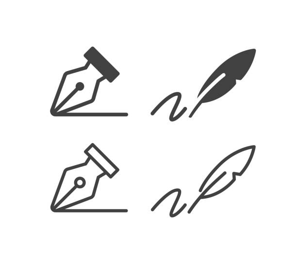 Writing - Illustration Icons Writing - Illustration Icons fountain pen stock illustrations