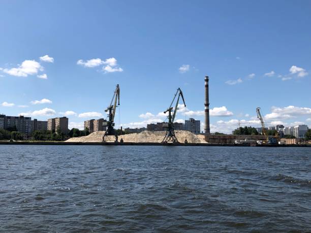 istock Inland port with two cranes 1333951019