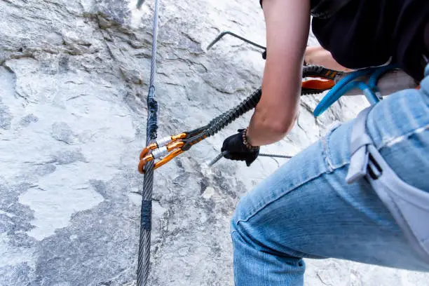 mountain climbing extreme sport in nature in Spain