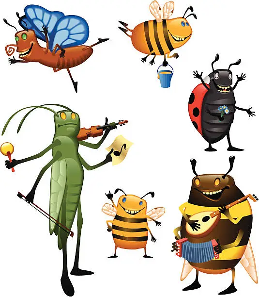 Vector illustration of Bugs