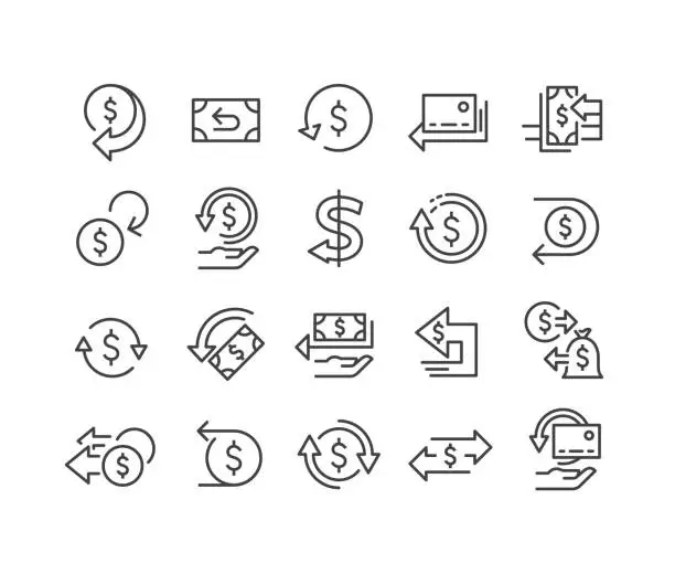 Vector illustration of Cashback Icons - Classic Line Series