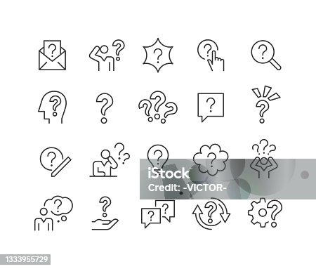 istock Question Icons - Classic Line Series 1333955729