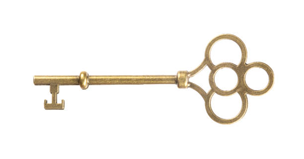 istock Vintage key isolated, key to success 1333957140