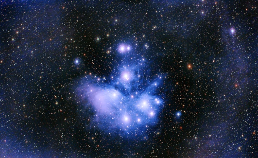 Pleiades star cluster or seven sisters