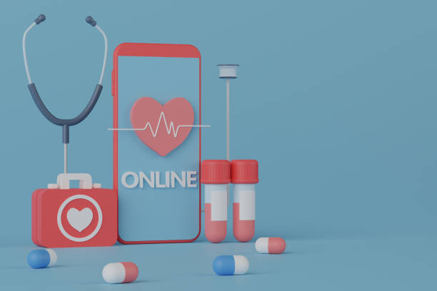 istock 3d rendering concept online medical service. 1333966417