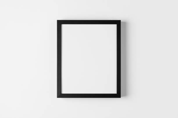Black wall frame mockup, portrait orientation, 8x10.