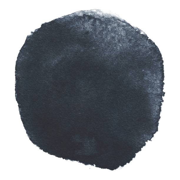 istock Hand drawing watercolor abstract black round brush stroke. Use for poster, print, card, pattern, design, background 1333980374