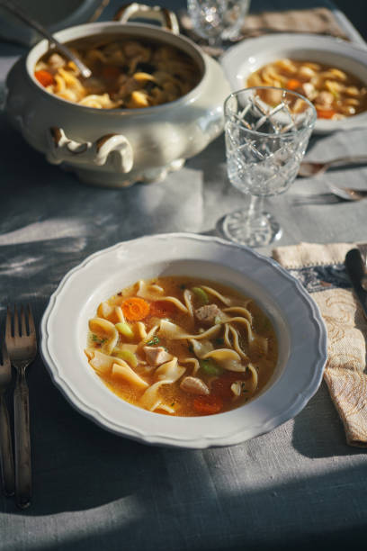 istock Chicken Noodles Soup with Fresh Vegetables 1333982060