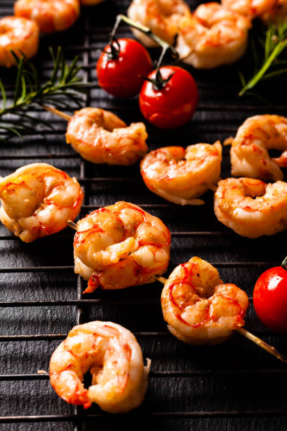 istock Grilled shrimp skewers. 1333983406
