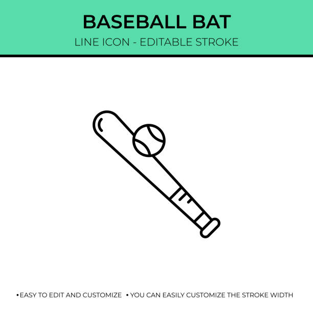 illustrations, cliparts, dessins animés et icônes de icône baseball thin line - infield